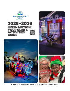 Club and Activities Guide for Rincon West. Lists all the club names and contacts for the activities in the resort.